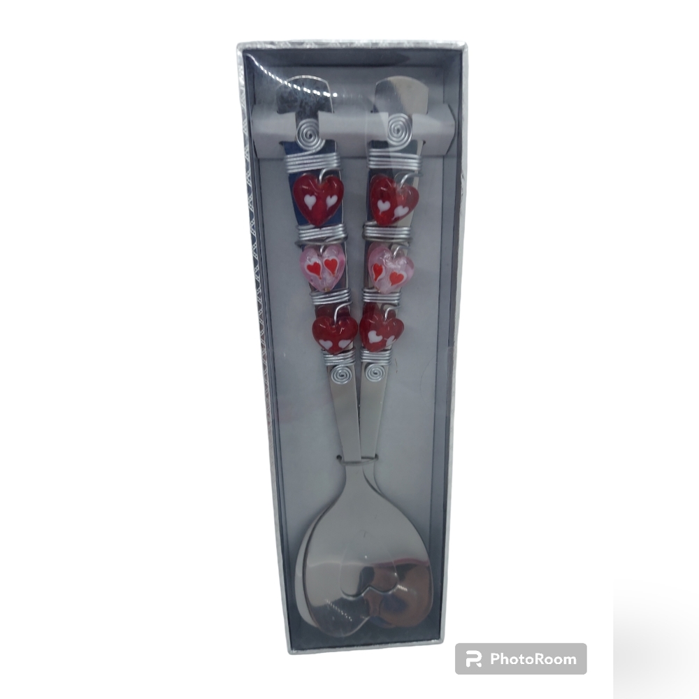Wild Eye Designs Salad Server Set With Hearts